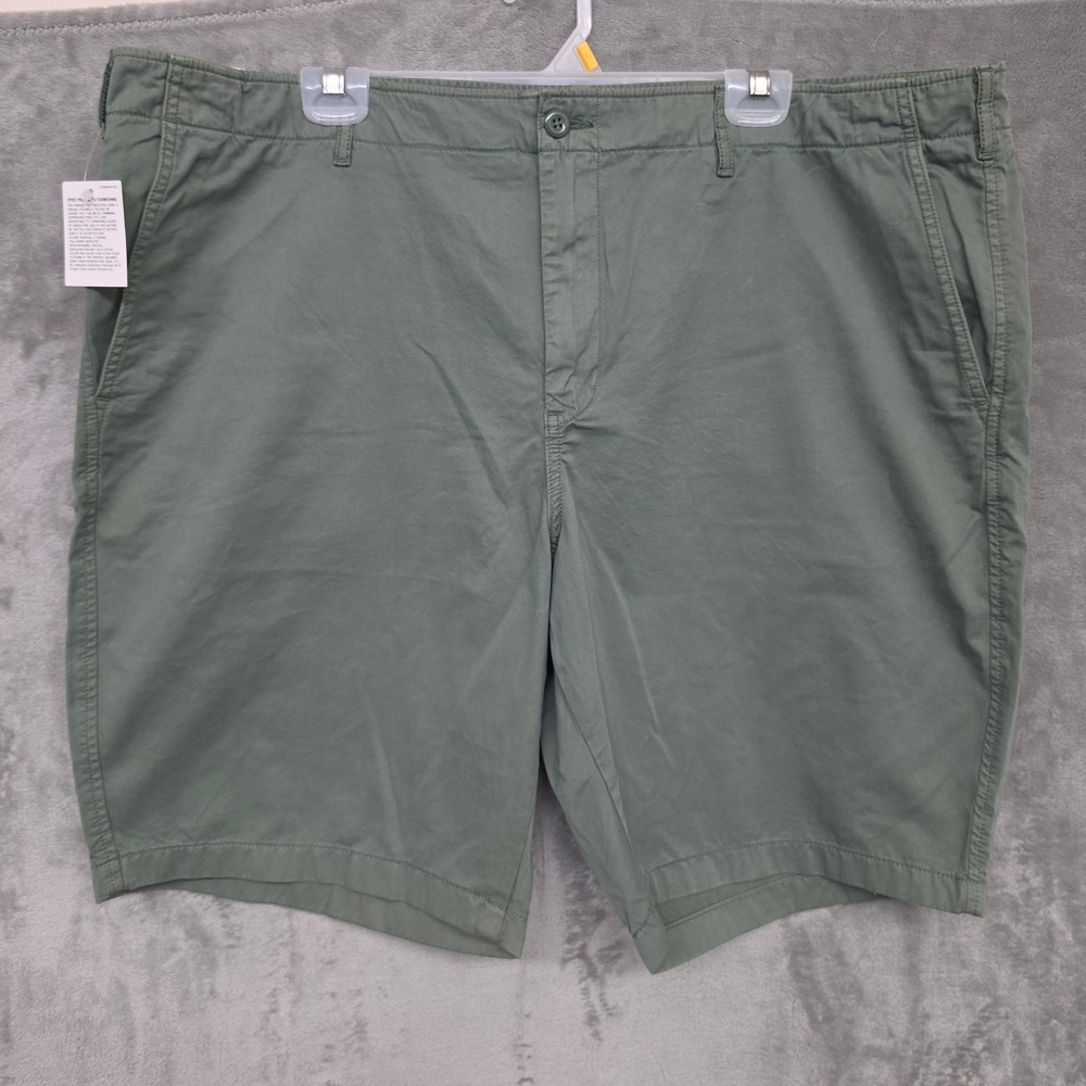 Uniqlo Mens Chino Shorts 3XL Green 321-425142 Cotton Twill Flat Front Casual